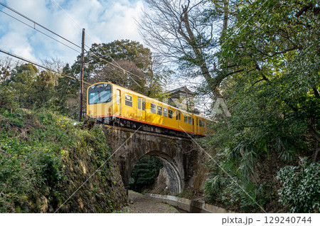 三岐鉄道ねじり橋を渡る列車 三岐鉄道ねじり橋を渡る列車 129240744