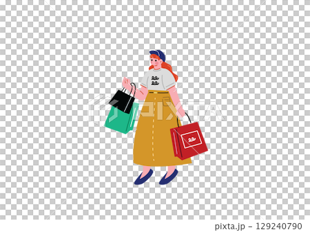 Girls enjoying shopping Girls enjoying shopping 129240790