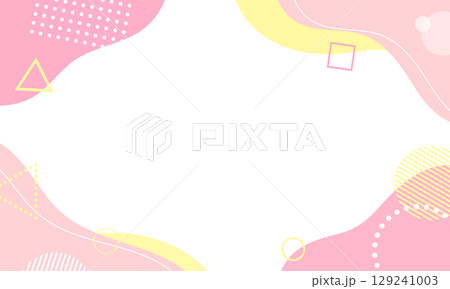 ゆるポップな幾何学フレーム　ピンク 129241003