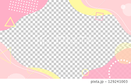 ゆるポップな幾何学フレーム　ピンク 129241003