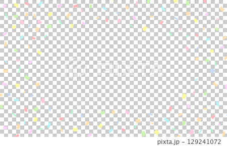 Pastel colored confetti frame 129241072