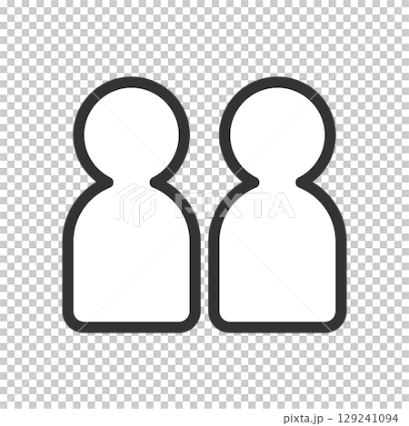 Outline style people icons representing two users 129241094