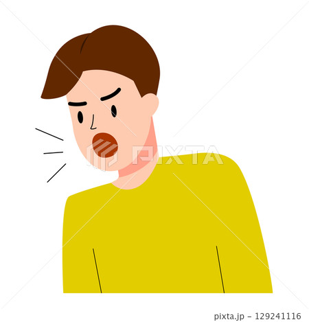 Man is angry and shouting. Mental health. Character design and illustration Man is angry and shouting. Mental health. Character design and illustration 129241116