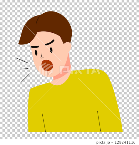 Man is angry and shouting. Mental health. Character design and illustration 129241116