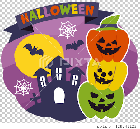 ハロウィンのカボチャのイラスト 129241123