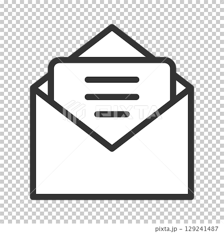 シンプルな封筒とメールのラインアイコン 129241487