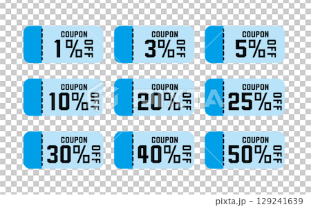 Discount coupon vector illustration set in summer colors Discount coupon vector illustration set in summer colors 129241639