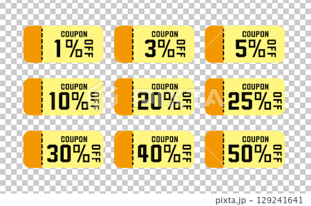 Discount coupon vector illustration set in summer colors Discount coupon vector illustration set in summer colors 129241641