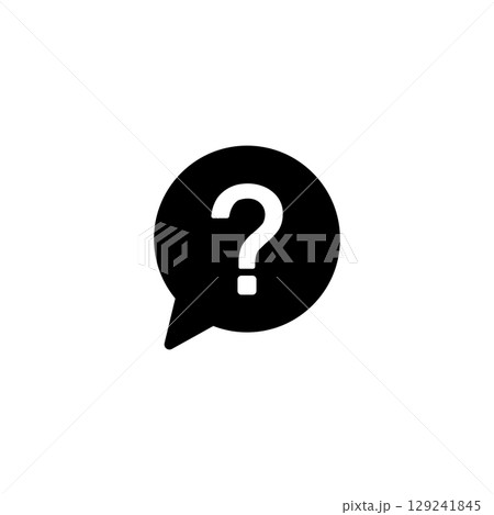 black Question mark Icon. eps10 Bubble question icon. Question mark symbol on isolated white background. black Question mark Icon. eps10 Bubble question icon. Question mark symbol on isolated white background. 129241845