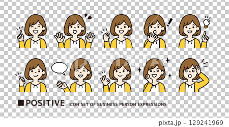 圖標素材集的一位身穿羊毛衫、擺出積極姿勢的年輕女子_Vector_Color 圖標素材集的一位身穿羊毛衫、擺出積極姿勢的年輕女子_Vector_Color 129241969