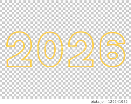 シンプルな2026年の文字イラスト素材 129241983