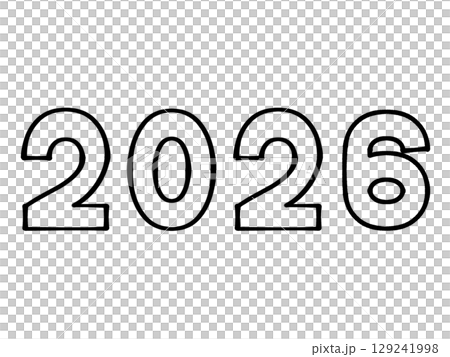 シンプルな2026年の文字イラスト素材 129241998