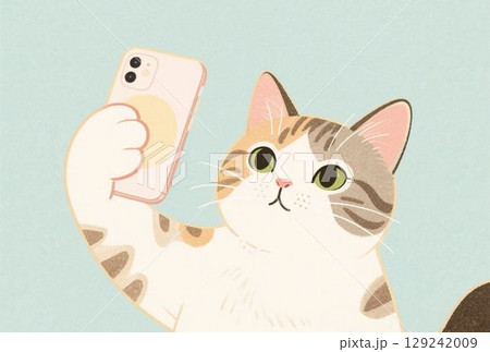 自撮りする猫 129242009