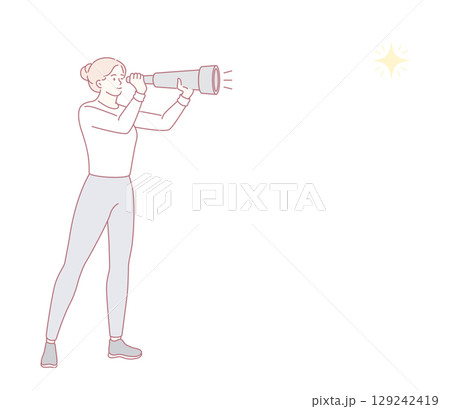 Embarking on a journey to explore the vast Universe with a telescope and a spirit of discovery 129242419