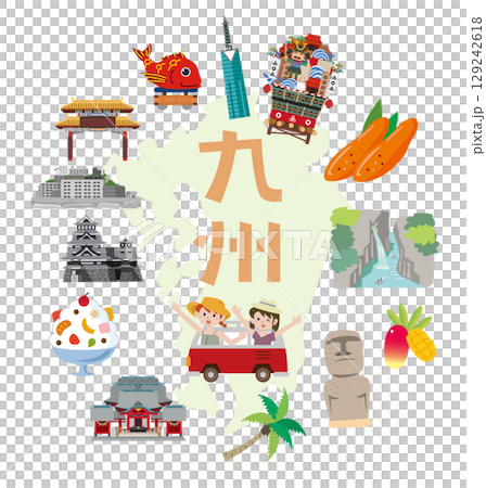 九州の観光スポットやご当地グルメ 九州の観光スポットやご当地グルメ 129242618