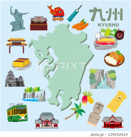 九州の観光スポットやご当地グルメ 九州の観光スポットやご当地グルメ 129242624