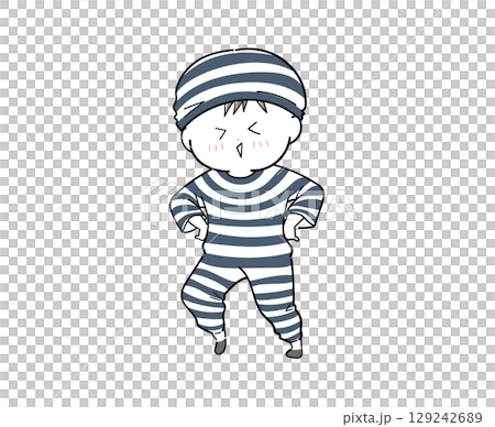 Boy dressed as a prisoner 129242689