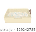 猫のトイレのイラスト 129242785