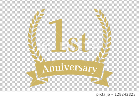 1周年記念、アニバーサリーのロゴベクターイラスト 129242825