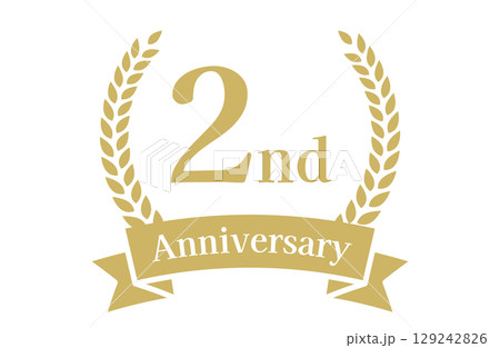 2周年記念、アニバーサリーのロゴベクターイラスト 129242826