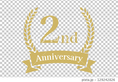 2周年記念、アニバーサリーのロゴベクターイラスト 129242826