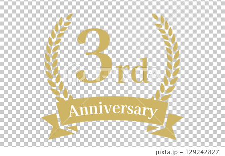 3周年記念、アニバーサリーのロゴベクターイラスト 129242827