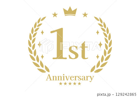 1周年記念、アニバーサリーのロゴベクターイラスト 129242865