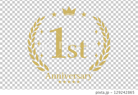 1周年記念、アニバーサリーのロゴベクターイラスト 129242865