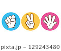 シンプルなじゃんけんのアイコン 129243480