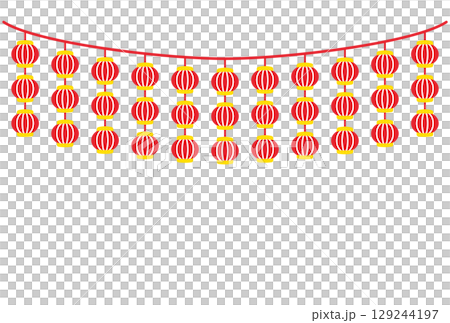 農曆新年紅燈籠的簡單插圖 129244197