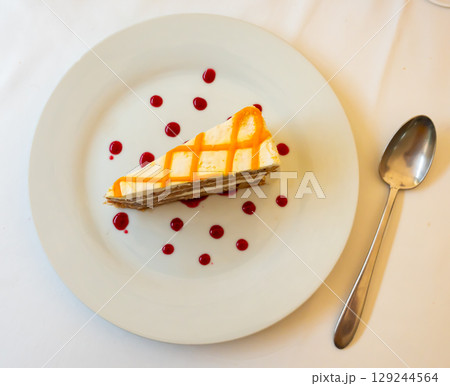 Piece of carrot cake served on plate Piece of carrot cake served on plate 129244564