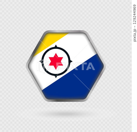 Bonaire flag in a hexagon frame. Bonaire flag in a hexagon frame. 129244969