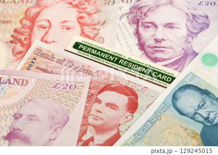 American Permanent Resident Card on English Pounds 129245015
