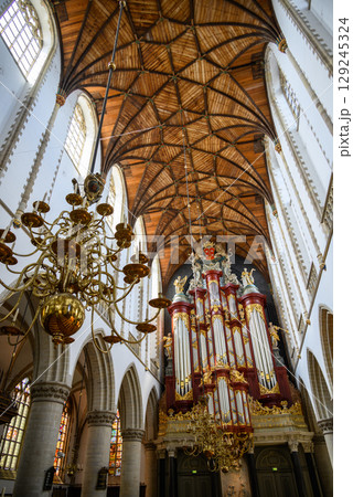 Interior of the Church of Saint Bavo Grote Kerk, Reformed Protestant church in Haarlem, Netherlands Interior of the Church of Saint Bavo Grote Kerk, Reformed Protestant church in Haarlem, Netherlands 129245324