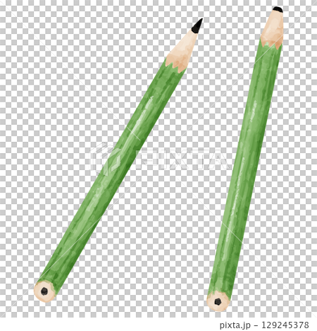 水彩画風の2本の鉛筆のイラスト 129245378