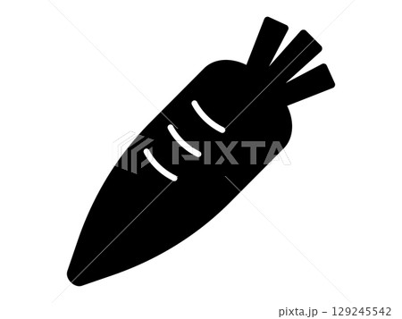 にんじんのアイコン　モノトーン 129245542