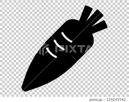 にんじんのアイコン　モノトーン 129245542