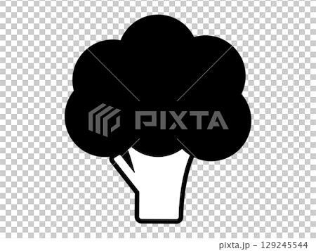 ブロッコリーのアイコン　モノトーン 129245544