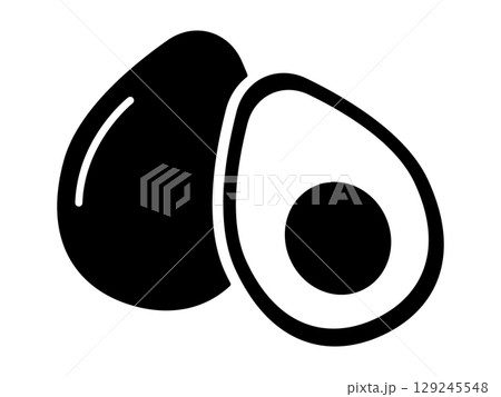 アボカドのアイコン　モノトーン 129245548