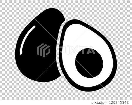 アボカドのアイコン　モノトーン 129245548