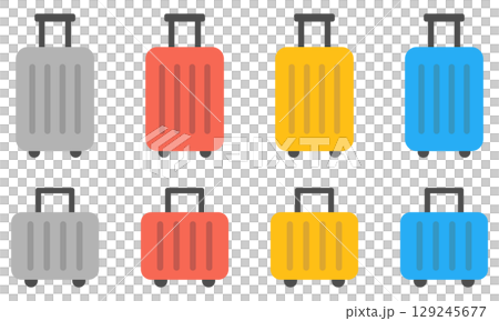 荷物・スーツケースのアイコンイラストセット 129245677