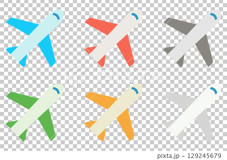 飛行機のアイコンイラストセット 129245679