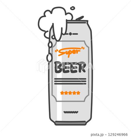 ウマイ!!日本の缶ビール・生ビール・プシュッ!!ロング缶を開けて噴き出る泡、乾杯の瞬間! ウマイ!!日本の缶ビール・生ビール・プシュッ!!ロング缶を開けて噴き出る泡、乾杯の瞬間! 129246966