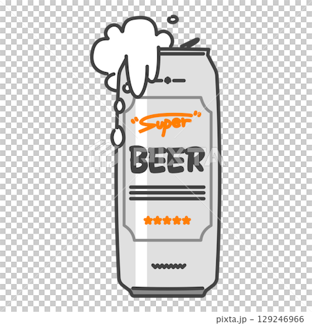 ウマイ!!日本の缶ビール・生ビール・プシュッ!!ロング缶を開けて噴き出る泡、乾杯の瞬間! ウマイ!!日本の缶ビール・生ビール・プシュッ!!ロング缶を開けて噴き出る泡、乾杯の瞬間! 129246966