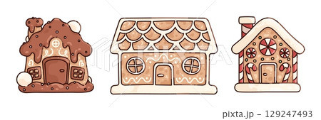 Gingerbread house collection 129247493