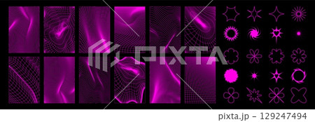 Y2k grid background elements 129247494