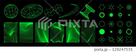 Y2k grid background elementsのイラスト素材 [129247535] - PIXTA
