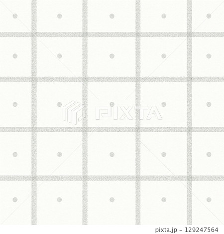 白地にグレーのドット入り格子 129247564