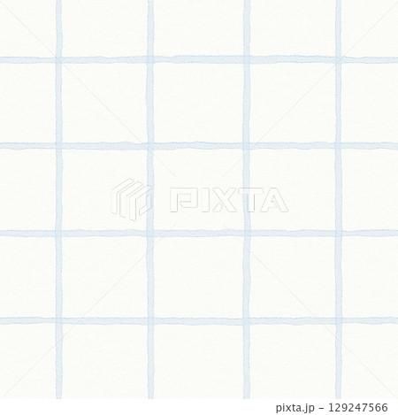 青い水彩チェック柄(薄め) 青い水彩チェック柄(薄め) 129247566