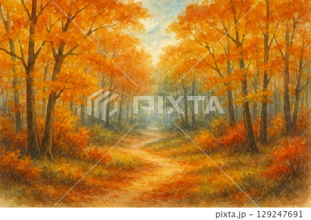 紅葉した木々 紅葉した木々 129247691